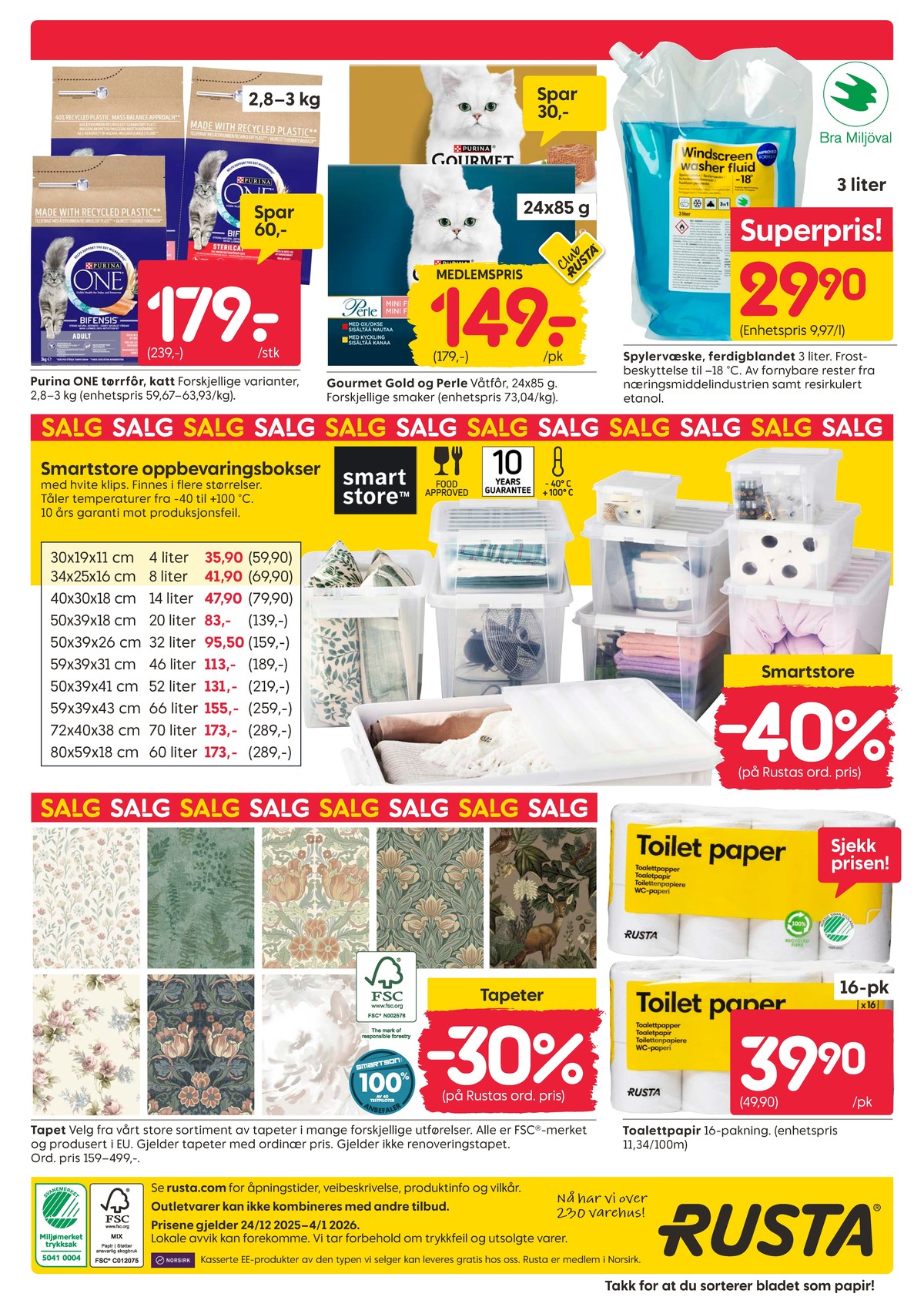 Se Rusta kundeavis for uke 1 på Tilbudsuken.no. Se gode tilbud på mange varer, f.eks. kattemat latz eller kattemat purina gourmet. Les kundeavisen her! Side 16