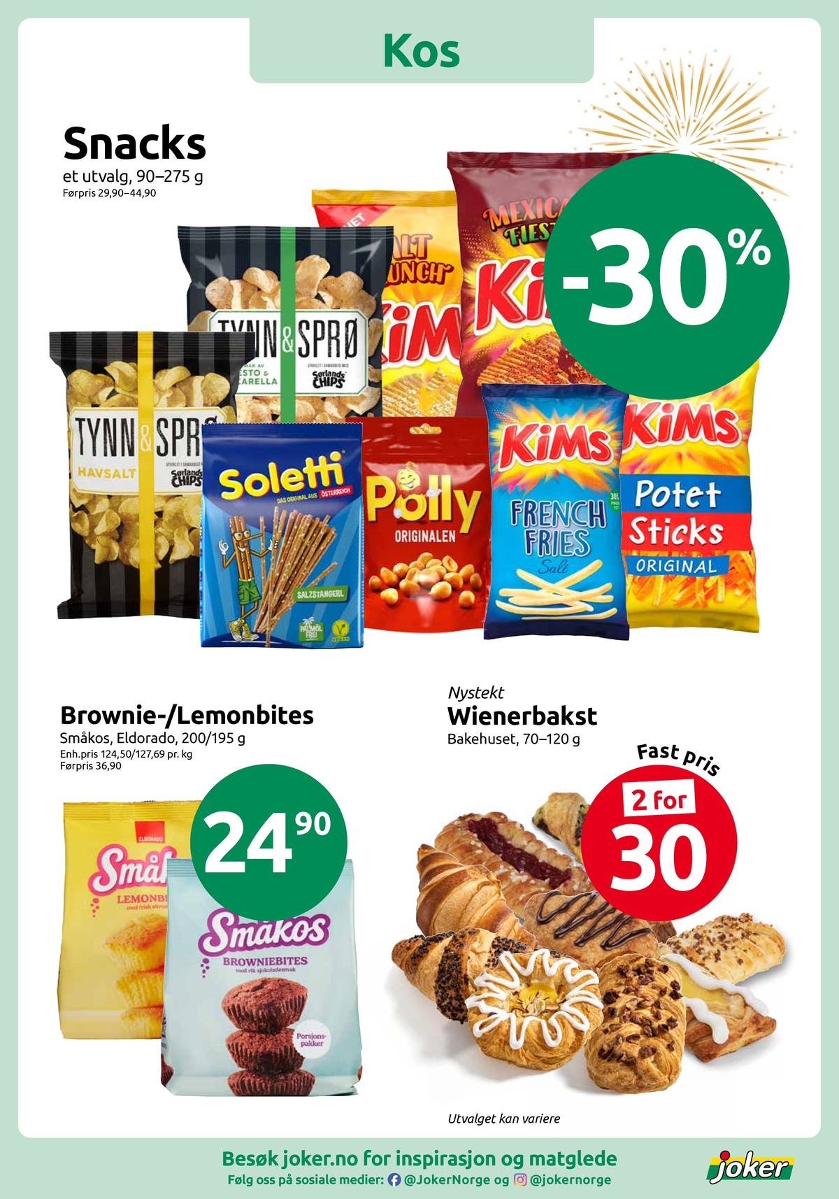 Se Joker kundeavis for uke 1 på Tilbudsuken.no. Se gode tilbud på mange varer, f.eks. polly originalen polly eller potet sticks original kims. Les kundeavisen her! Side 7