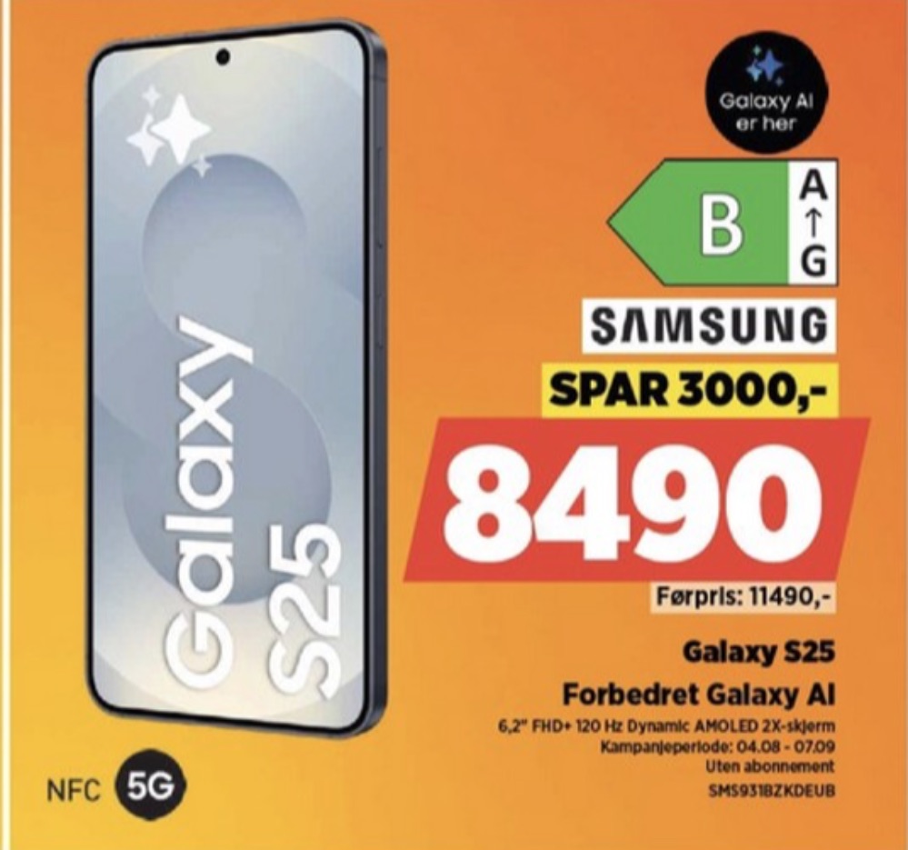 Samsung Galaxy S25+, Mobiltelefon