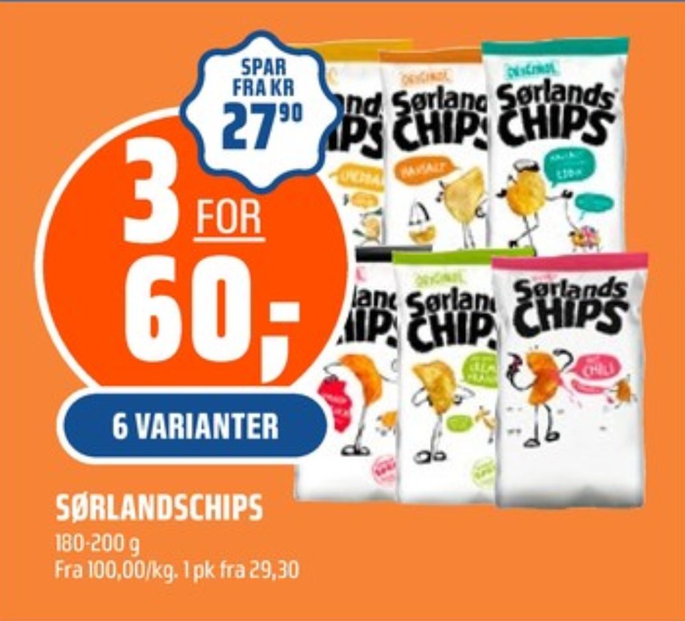 Sørlandschips Original, Chips Spansk paprika
