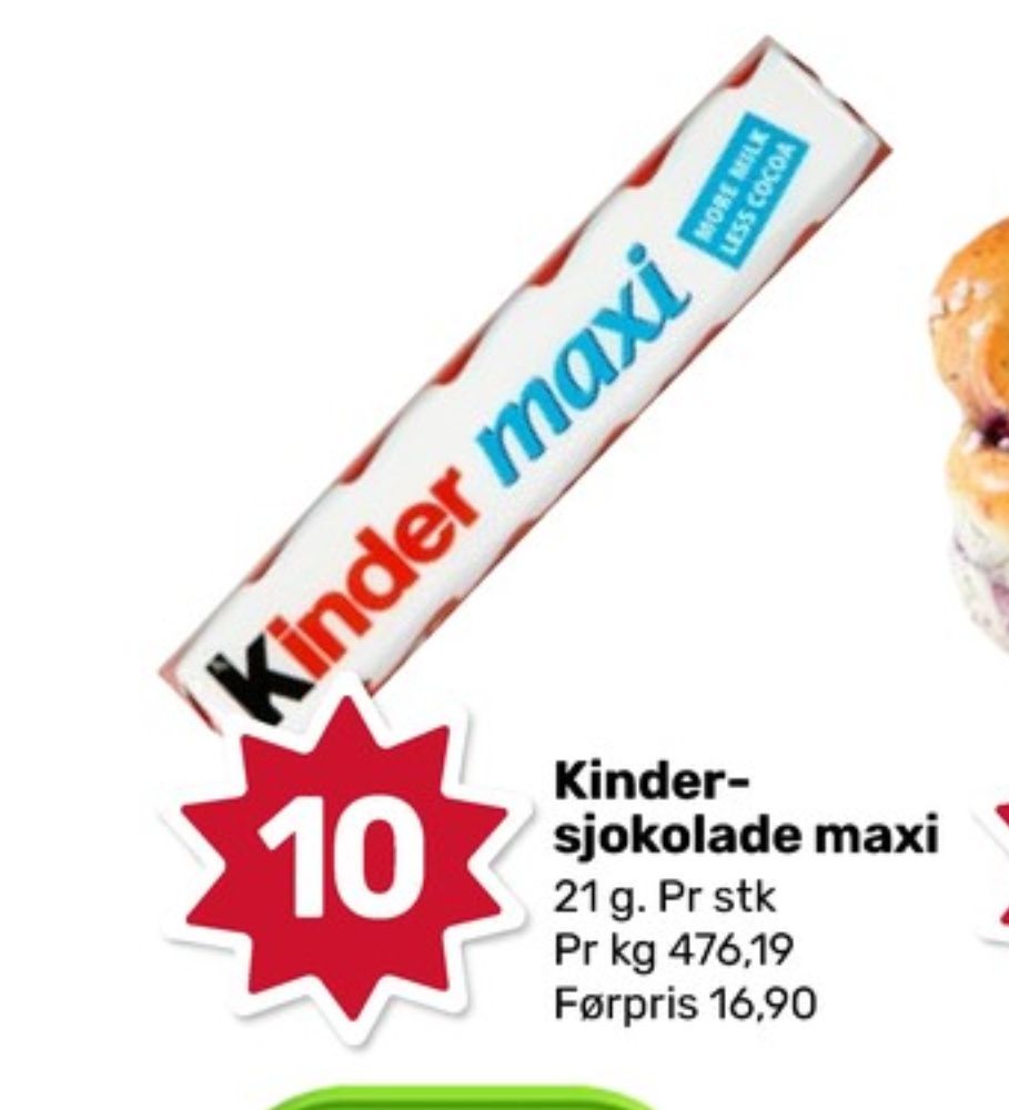 Kinder Maxi, Sjokoladebar
