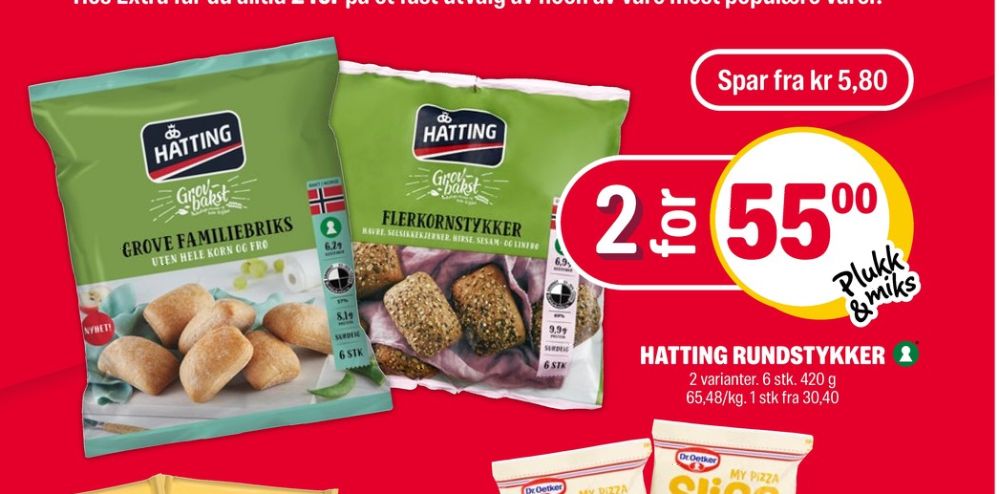 Hatting, Flerkornstykker Rundstykker