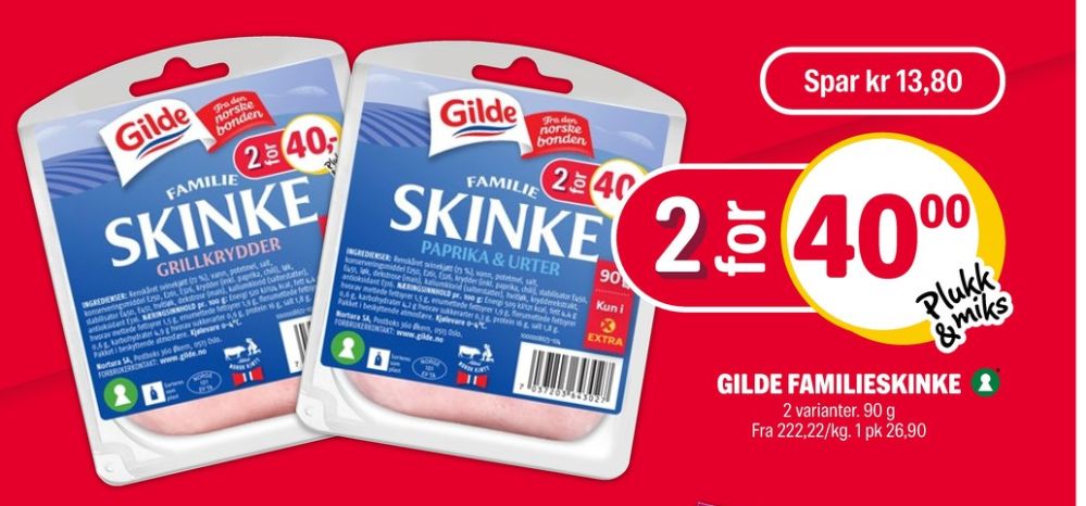 Gilde Løvtynn, Familieskinke Paprika & Urter