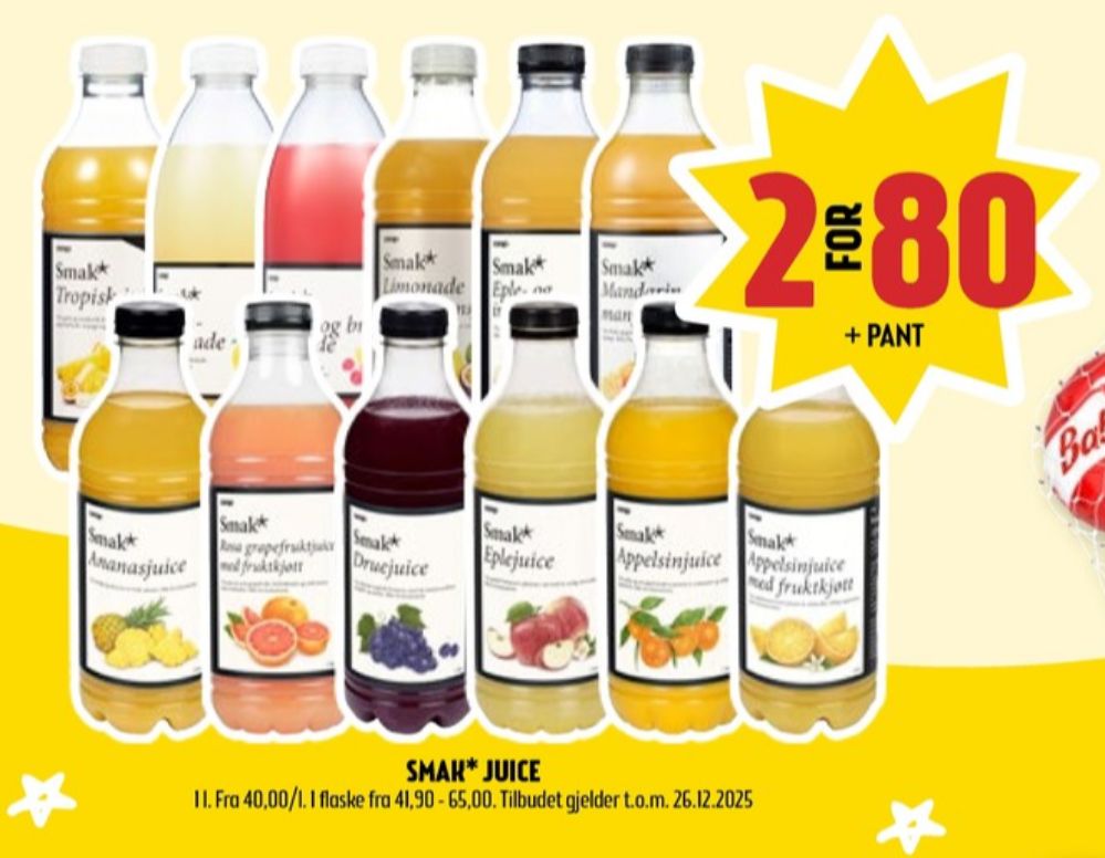 Smak, Eple-, solbær og acerolajuice