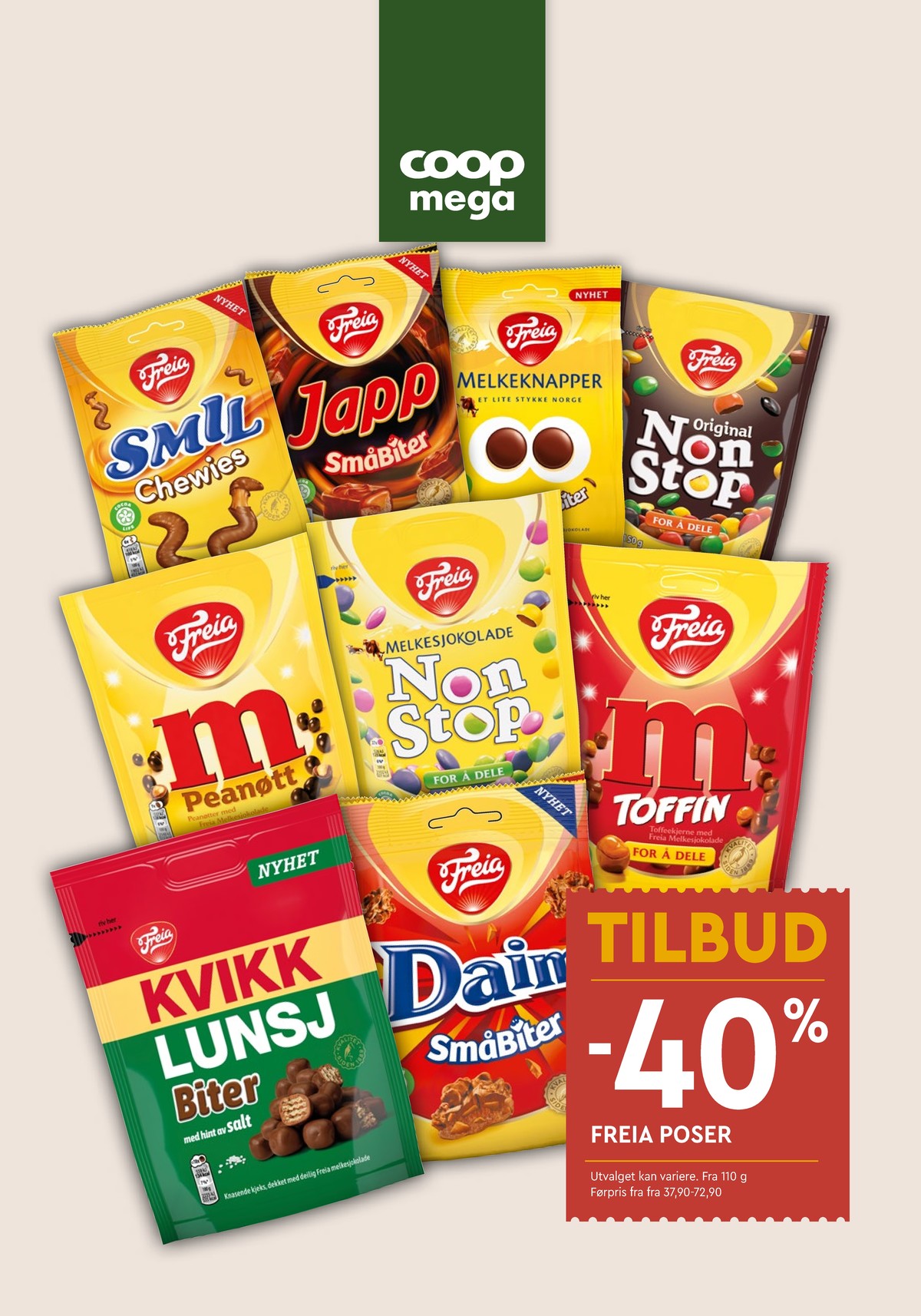 Se Coop Mega kundeavis for uke 49 på Tilbudsuken.no. Se gode tilbud på mange varer, f.eks. sjokoladebar kvikk lunsj eller sjokoladepose m toffin. Les kundeavisen her! Side 12