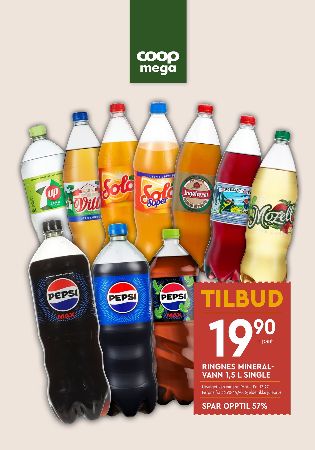 Se Coop Mega kundeavis for uke 49 på Tilbudsuken.no. Se gode tilbud på mange varer, f.eks. pepsi max lime pepsi max eller pepsi max pepsi max. Les kundeavisen her! Side 13