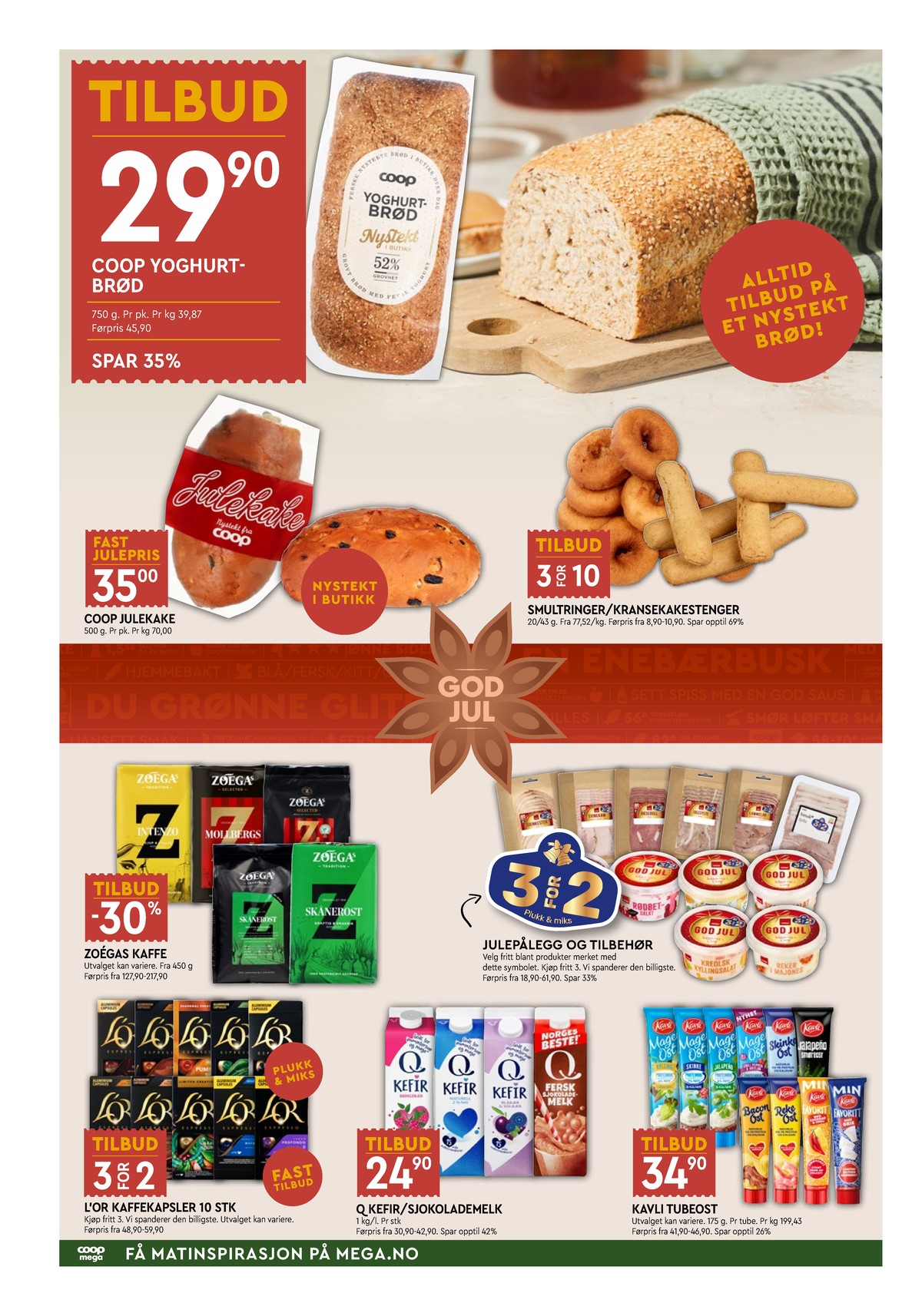 Se Coop Mega kundeavis for uke 49 på Tilbudsuken.no. Se gode tilbud på mange varer, f.eks. butiksbagt kake ukjent eller kaker coop. Les kundeavisen her! Side 4