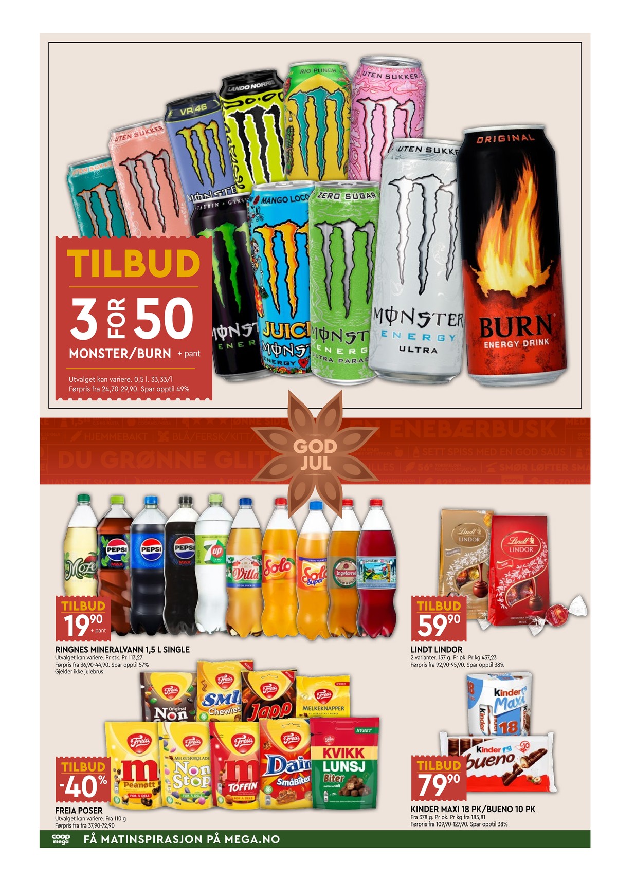 Se Coop Mega kundeavis for uke 49 på Tilbudsuken.no. Se gode tilbud på mange varer, f.eks. energidrikk monster energy eller energidrikk monster energy. Les kundeavisen her! Side 6