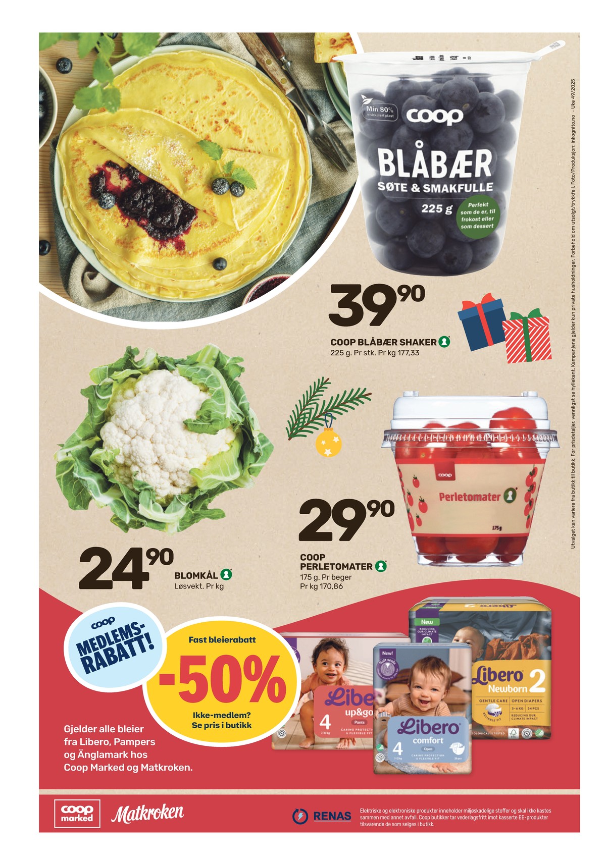 Se Matkroken kundeavis for uke 49 på Tilbudsuken.no. Se gode tilbud på mange varer, f.eks. blåbær coop eller blomkål ukjent. Les kundeavisen her! Side 4