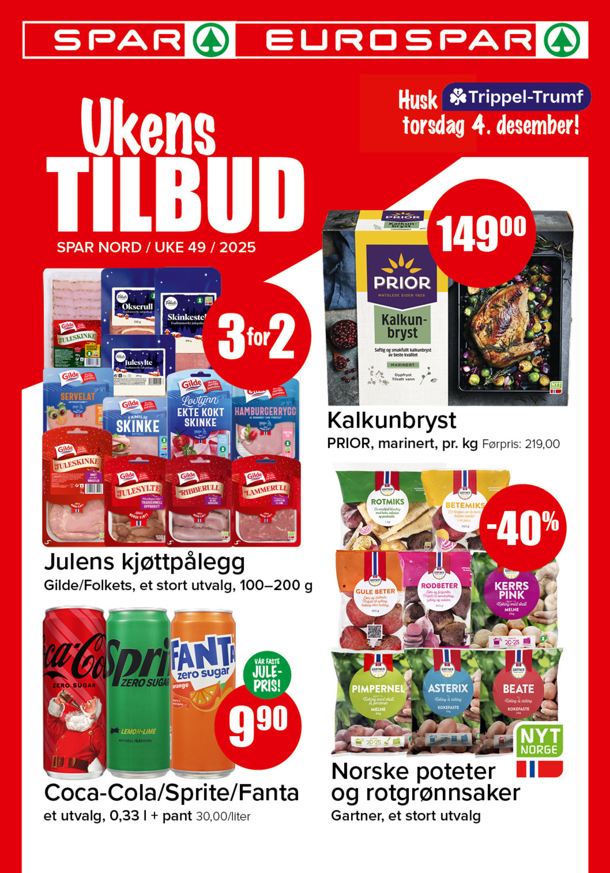 Se Spar - Eurospar kundeavis for uke 49 på Tilbudsuken.no. Se gode tilbud på mange varer, f.eks. juleskinke gilde eller hamburgerryg gilde. Les kundeavisen her! Side 1