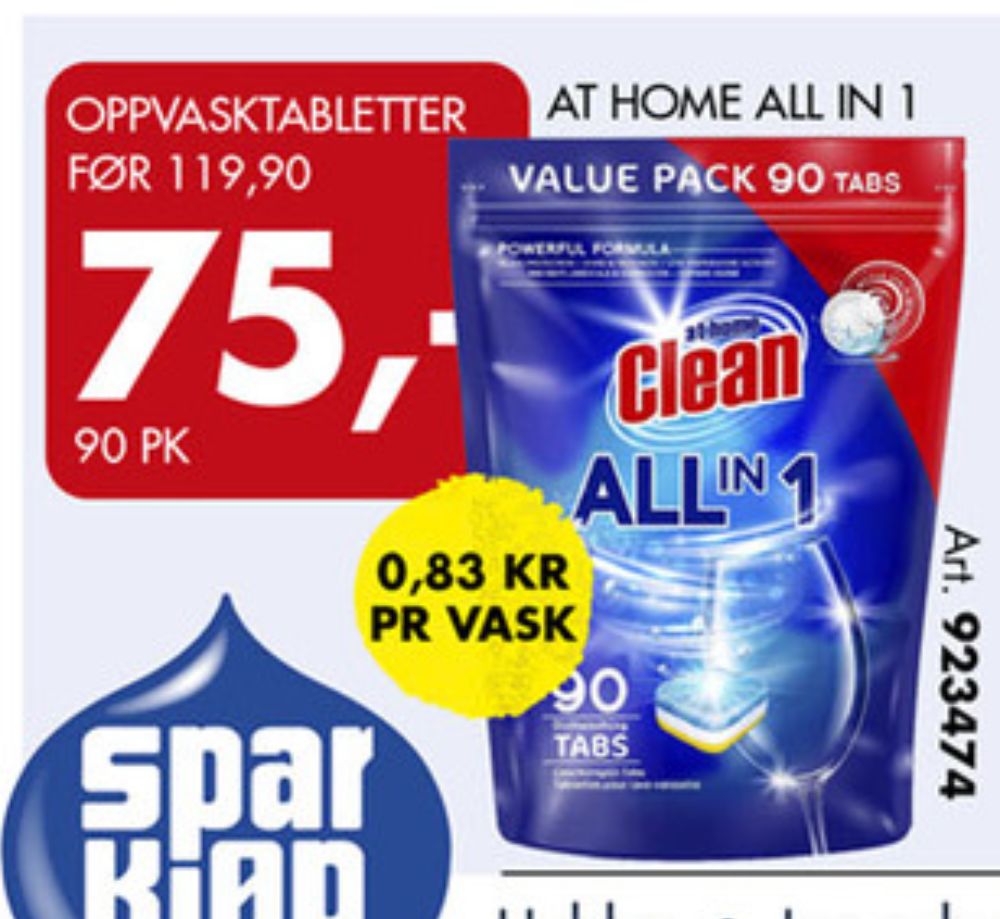 At Home Clean, Maskinoppvask - tabs