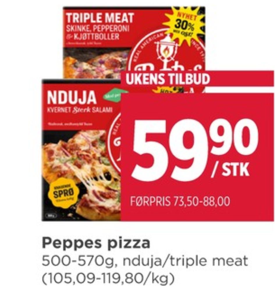 Peppes Pizza, Triple Meat Pizza