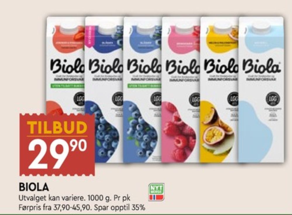 Biola, Syrnet melk Blåbær