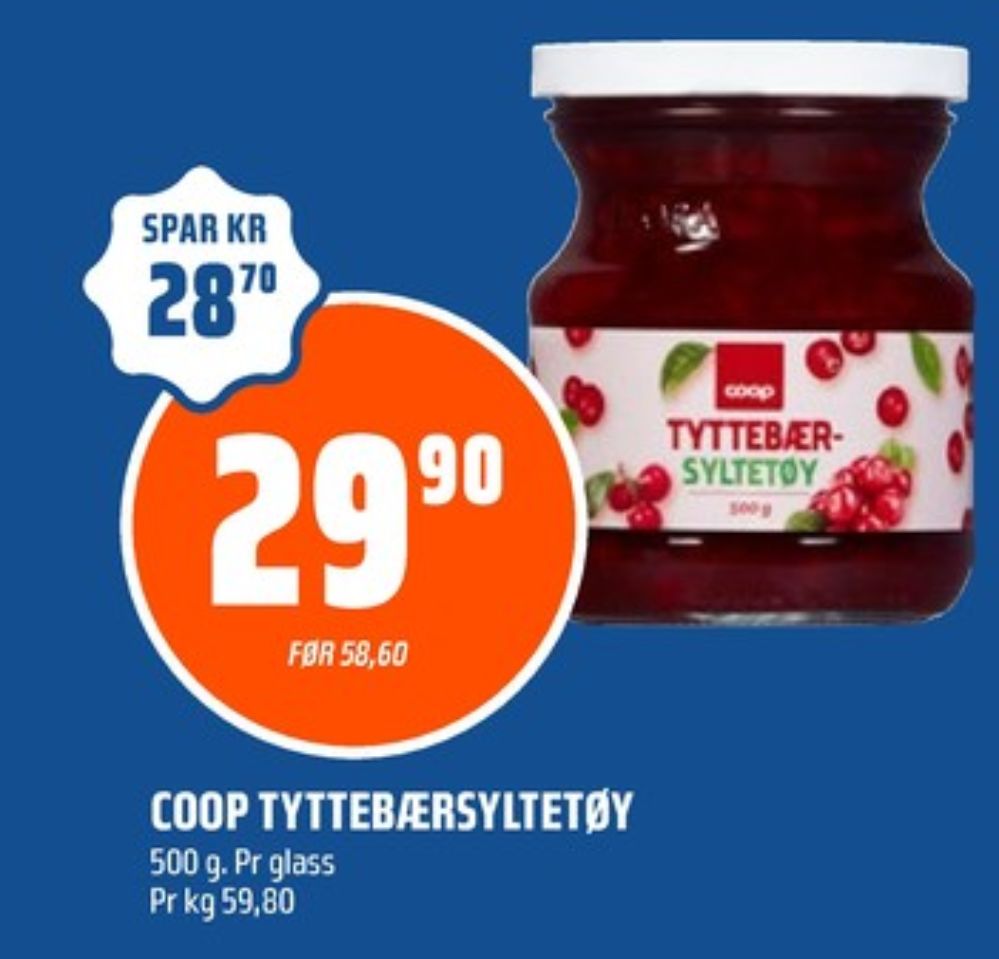 Coop, Tyttebærsyltetøy 500 gr.