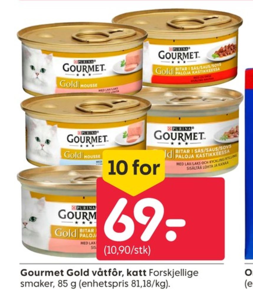 Purina Gourmet, Kattemat