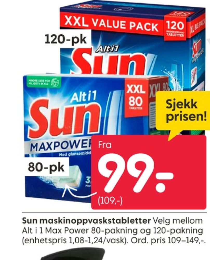 Sun, Maskinoppvask - tabs