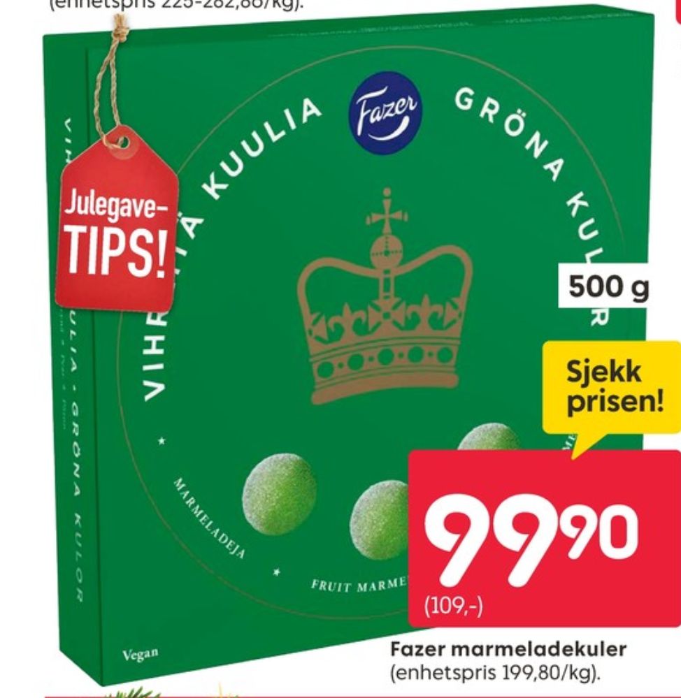 Fazer Gröna Kuler, Godterier