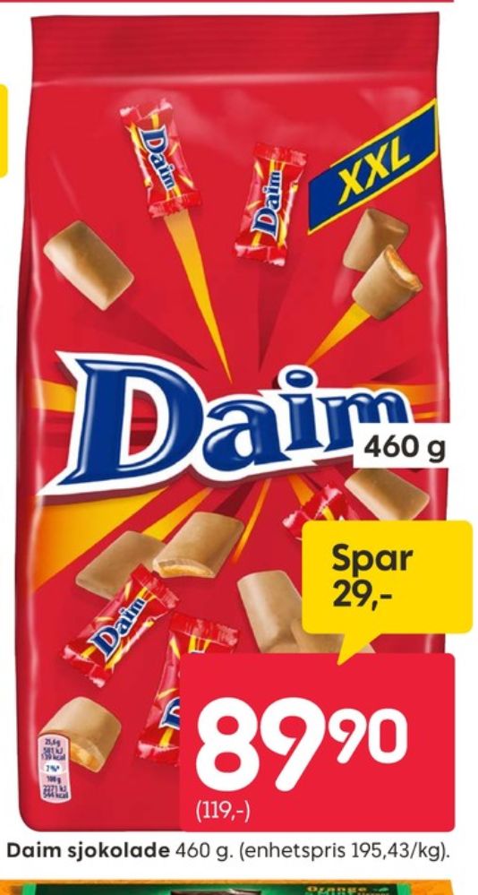 Daim, Sjokoladepose