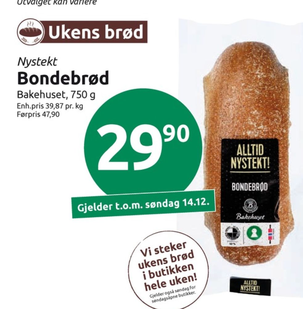 Bakehuset, Brød