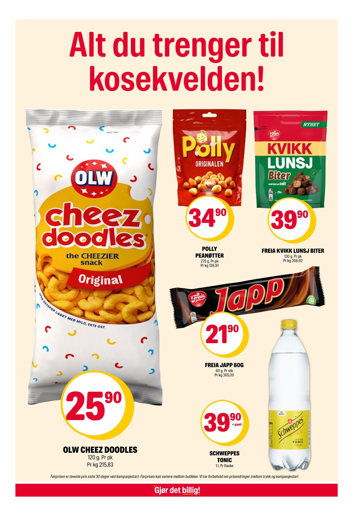 Se Coop Extra kundeavis for uke 51 på Tilbudsuken.no. Se gode tilbud på mange varer, f.eks. cheez doodles olw eller schweppes indian tonic schweppes. Les kundeavisen her! Side 16