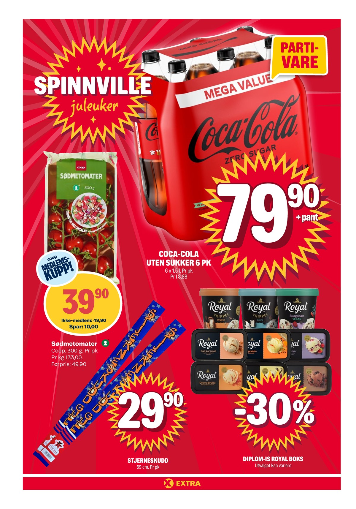 Se Coop Extra kundeavis for uke 51 på Tilbudsuken.no. Se gode tilbud på mange varer, f.eks. coca cola zero 6 pk. coca-cola zero eller trippel original is royal. Les kundeavisen her! Side 3