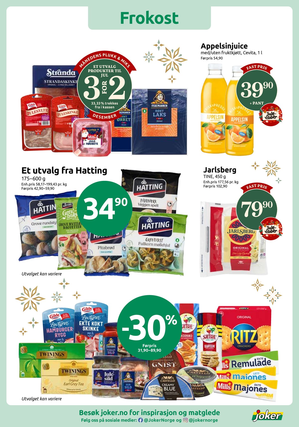Se Joker kundeavis for uke 51 på Tilbudsuken.no. Se gode tilbud på mange varer, f.eks. appelsinjuice med fruktkjøtt cevita eller appelsinjuice uten fruktkjøtt cevita. Les kundeavisen her! Side 5