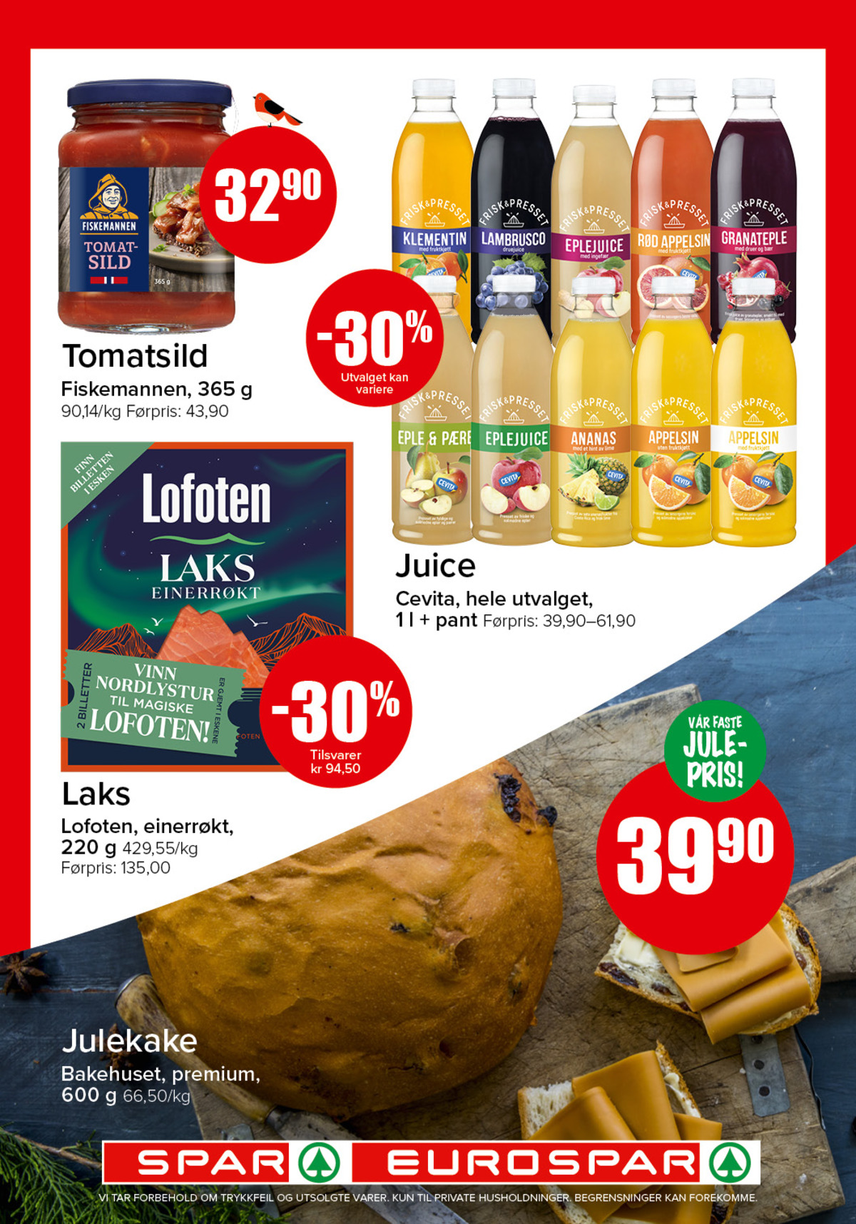 Se Spar - Eurospar kundeavis for uke 51 på Tilbudsuken.no. Se gode tilbud på mange varer, f.eks. sild fiskemannen eller druejuice cevita. Les kundeavisen her! Side 9