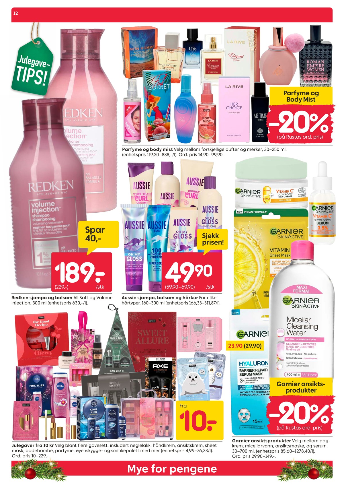 Se Rusta kundeavis for uke 51 på Tilbudsuken.no. Se gode tilbud på mange varer, f.eks. shampoo redken eller balsam redken. Les kundeavisen her! Side 12