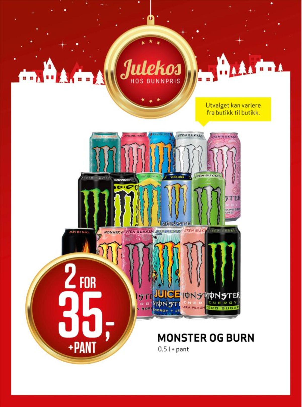 Se Bunnpris kundeavis for uke 51 på Tilbudsuken.no. Se gode tilbud på mange varer, f.eks. energidrikk monster energy eller energidrikk monster energy. Les kundeavisen her! Side 15