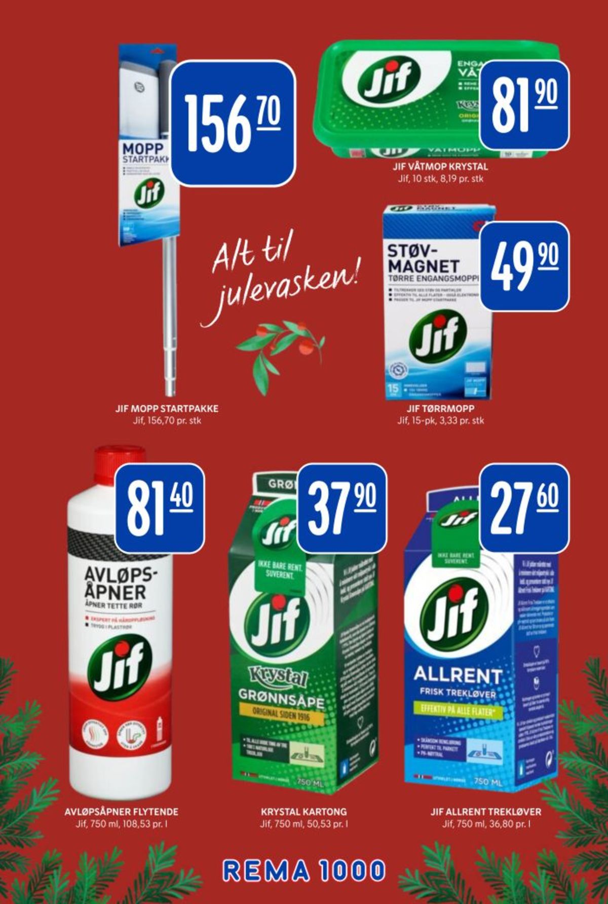 Se Rema 1000 kundeavis for uke 51 på Tilbudsuken.no. Se gode tilbud på mange varer, f.eks. engangsmopp jif eller engangsmopp jif. Les kundeavisen her! Side 20