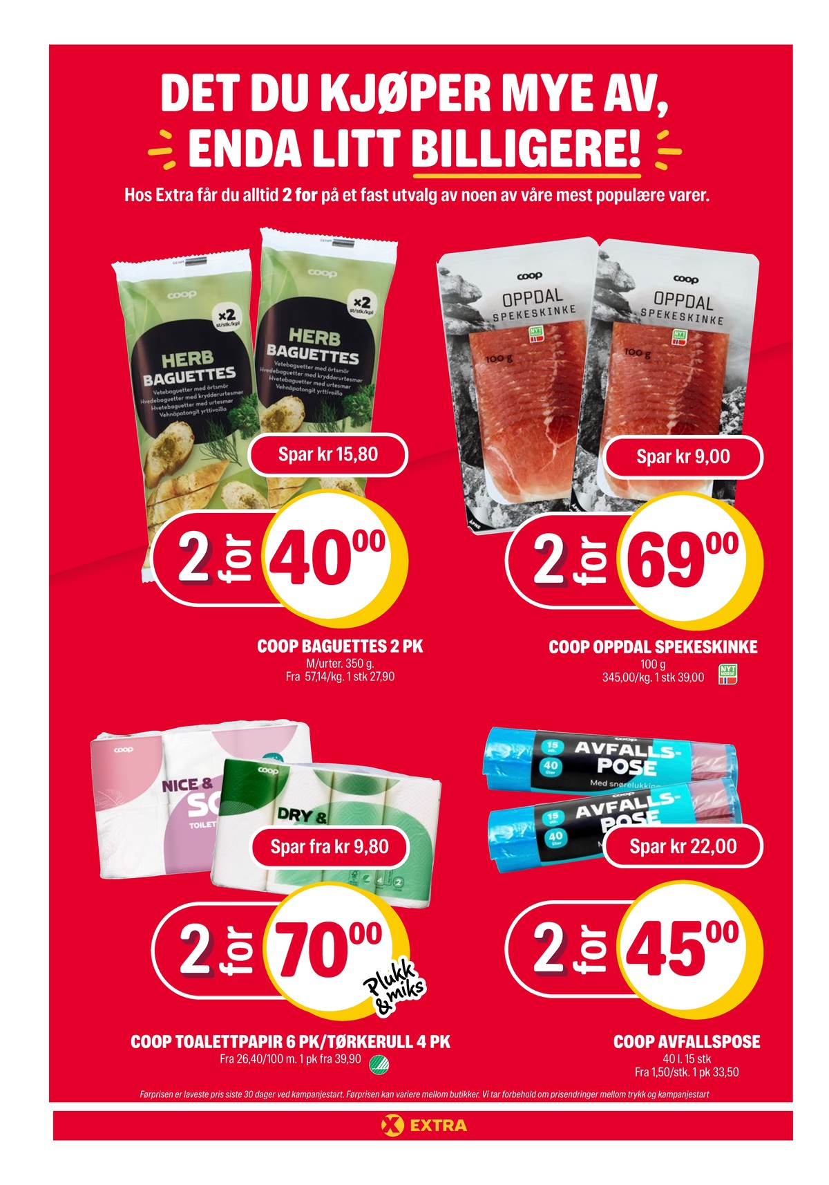 Se Coop Extra kundeavis for uke 52 på Tilbudsuken.no. Se gode tilbud på mange varer, f.eks. baguettes hvidløgssmør coop eller baguettes kryddersmør coop. Les kundeavisen her! Side 23