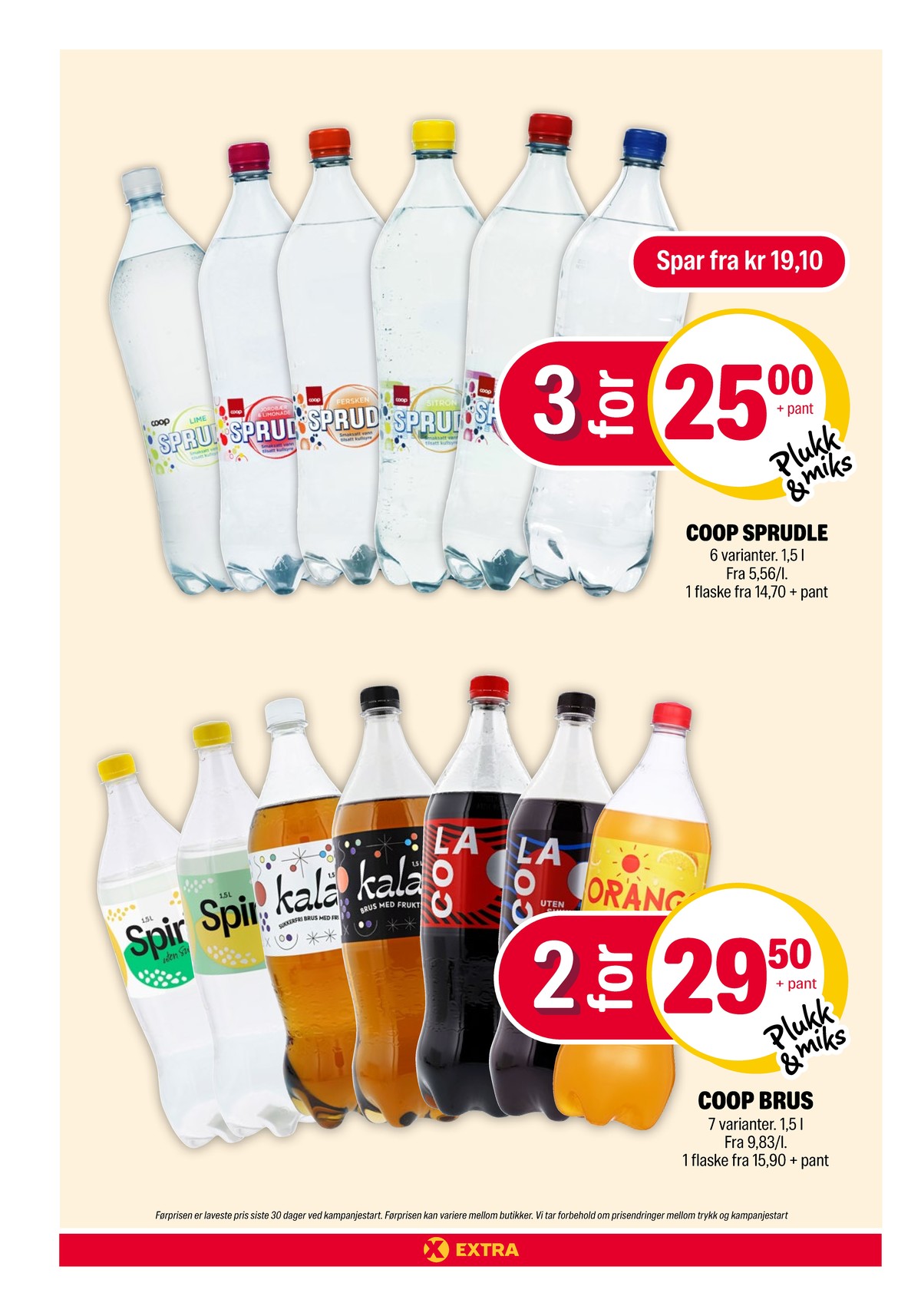 Se Coop Extra kundeavis for uke 52 på Tilbudsuken.no. Se gode tilbud på mange varer, f.eks. vann med kulsyre bringebær & eple sprudle eller vann med kulsyre naturell sprudle. Les kundeavisen her! Side 25