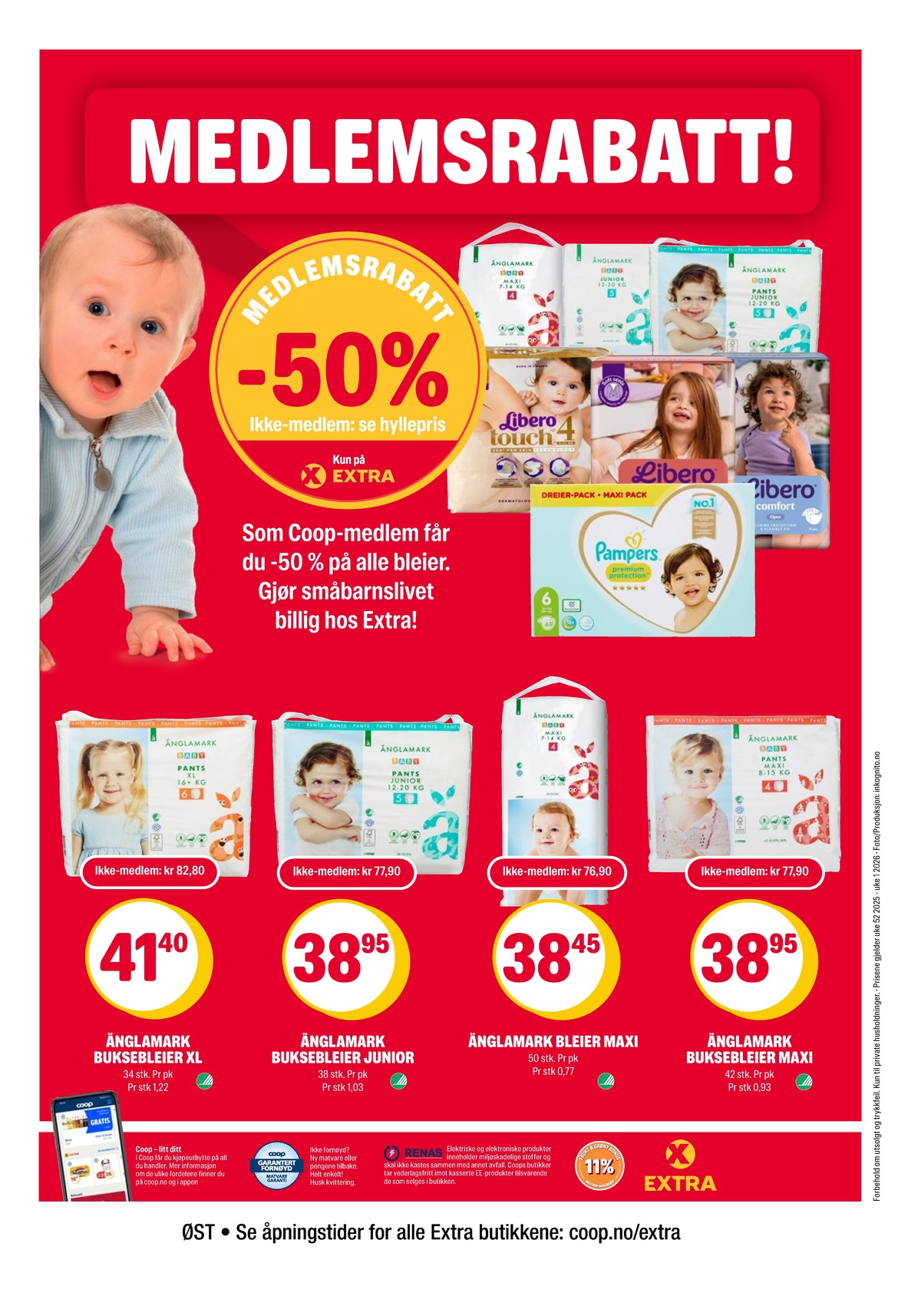 Se Coop Extra kundeavis for uke 52 på Tilbudsuken.no. Se gode tilbud på mange varer, f.eks. sanitetsbind libresse eller tamponger o.b.. Les kundeavisen her! Side 28