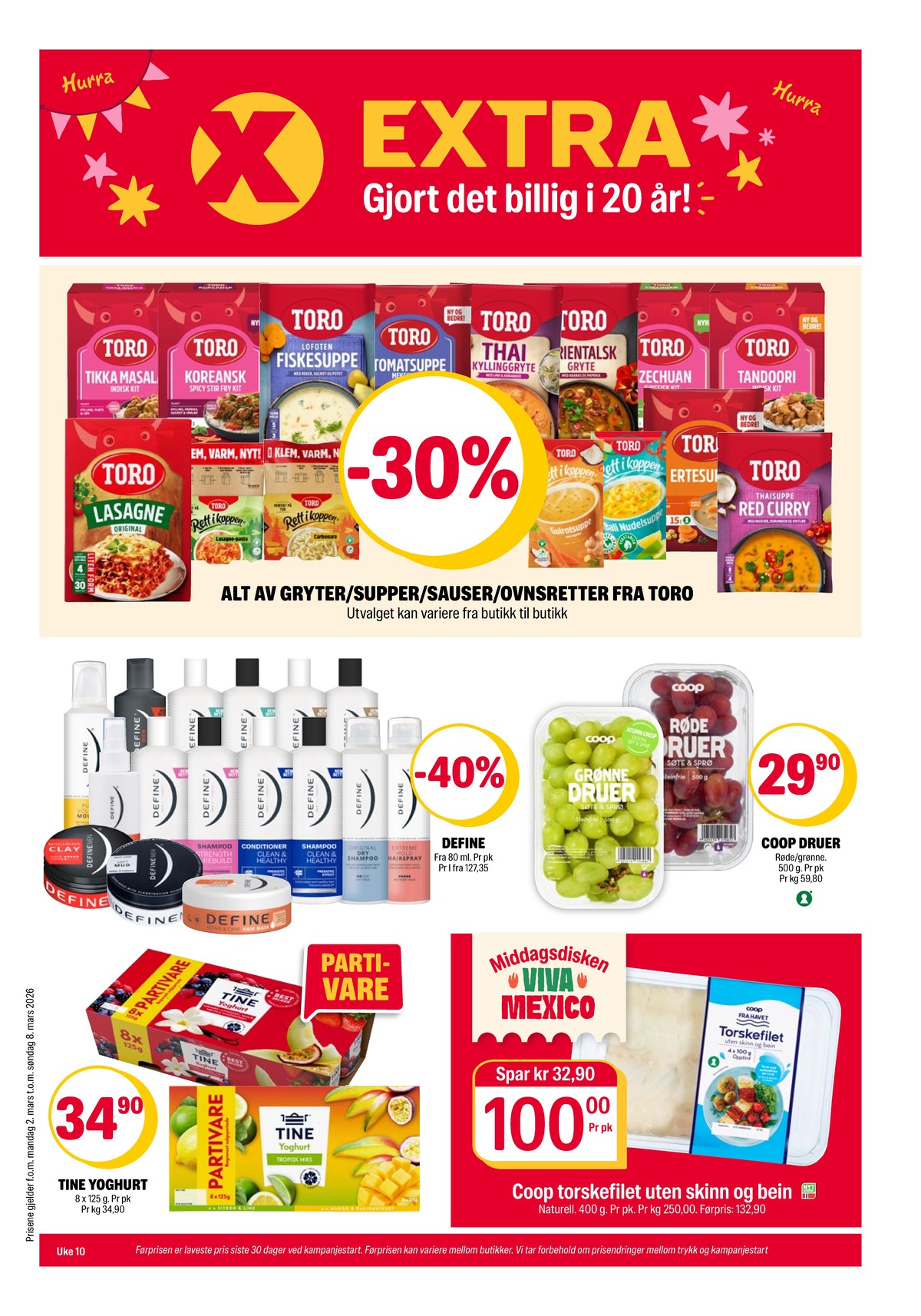 Se Coop Extra kundeavis for uge 10 på Tilbudsuken.no. Se gode tilbud på mange varer. Les kundeavisen her! Side 2