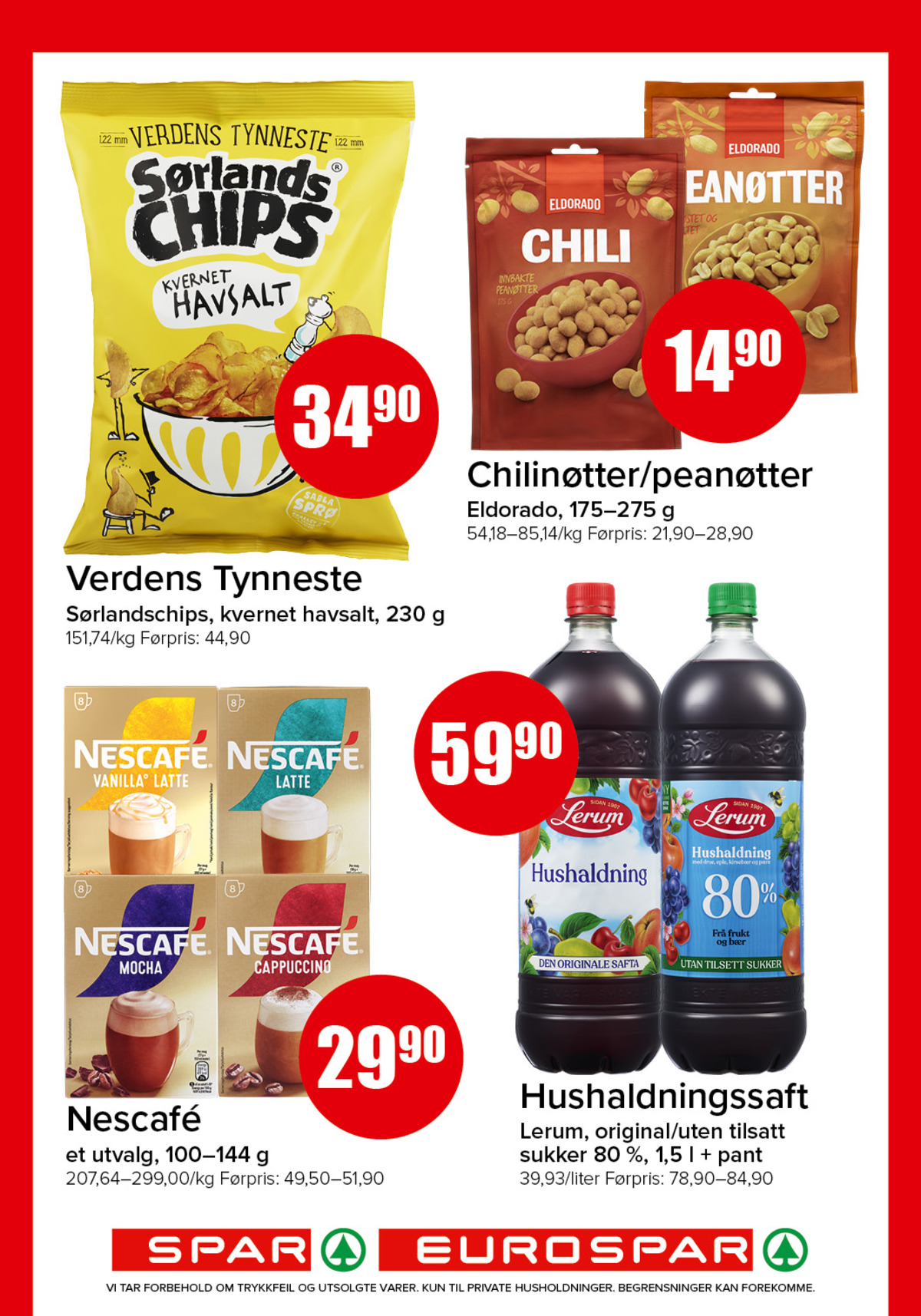 Se Spar - Eurospar kundeavis for uke 10 på Tilbudsuken.no. Se gode tilbud på mange varer, f.eks. chips kvernet havsalt verdens tynneste eller peanøtter eldorado. Les kundeavisen her! Side 9
