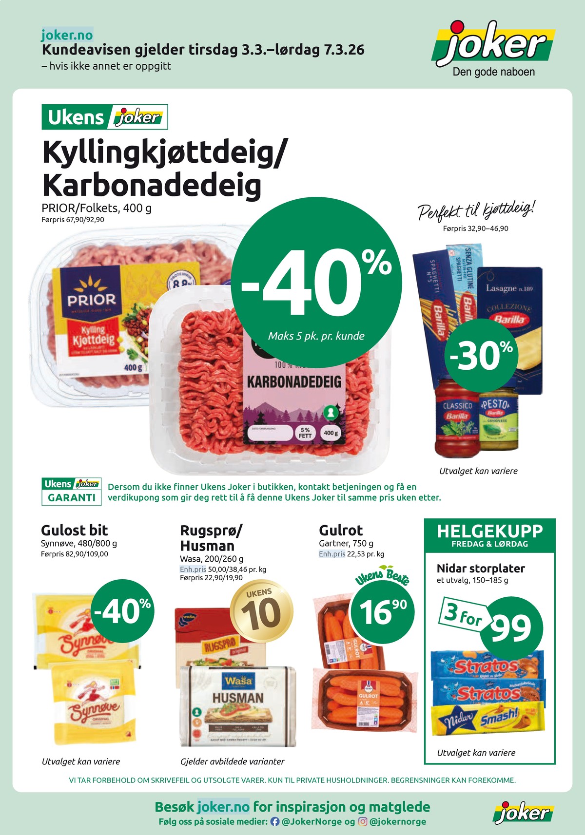 Se Joker kundeavis for uge 10 på Tilbudsuken.no. Se gode tilbud på mange varer. Les kundeavisen her! Side 1