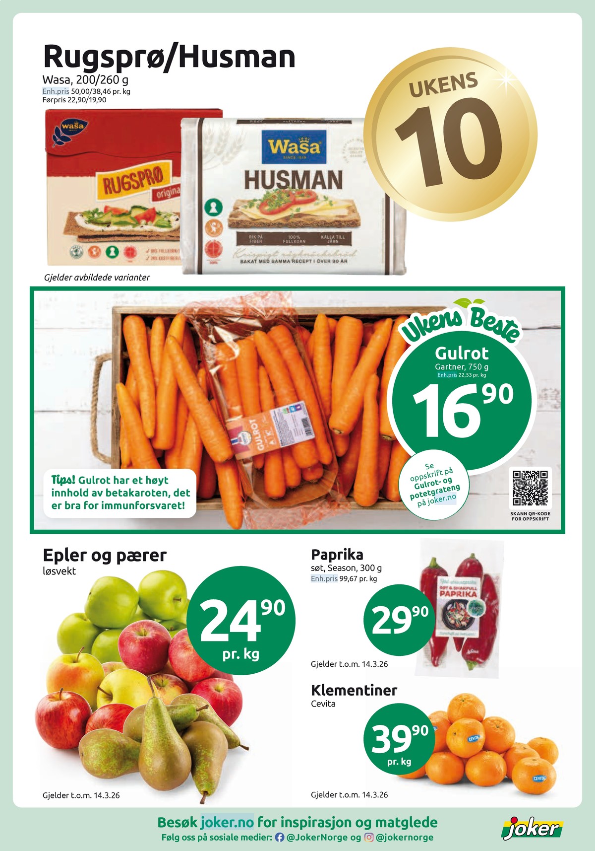 Se Joker kundeavis for uge 10 på Tilbudsuken.no. Se gode tilbud på mange varer. Les kundeavisen her! Side 2