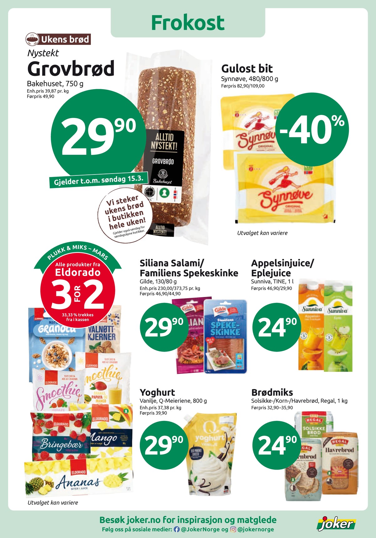 Se Joker kundeavis for uge 10 på Tilbudsuken.no. Se gode tilbud på mange varer. Les kundeavisen her! Side 4