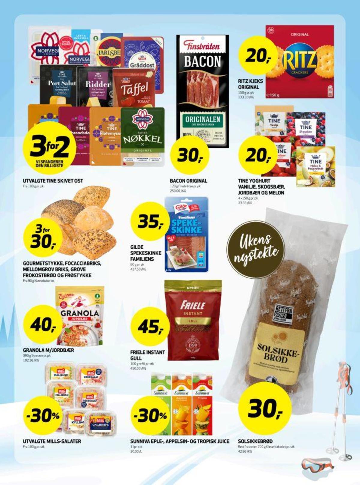 Se Bunnpris kundeavis for uke 10 på Tilbudsuken.no. Se gode tilbud på mange varer, f.eks. kjeks original ritz crackers eller melon & pasjon frokostyoghurt tine. Les kundeavisen her! Side 19