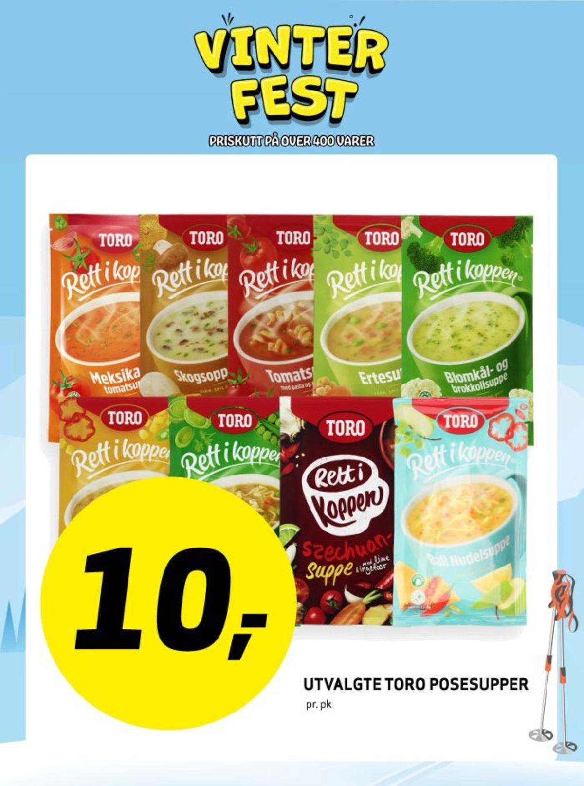 Se Bunnpris kundeavis for uke 10 på Tilbudsuken.no. Se gode tilbud på mange varer, f.eks. skogsoppsuppe toro eller tomatsuppe toro. Les kundeavisen her! Side 8