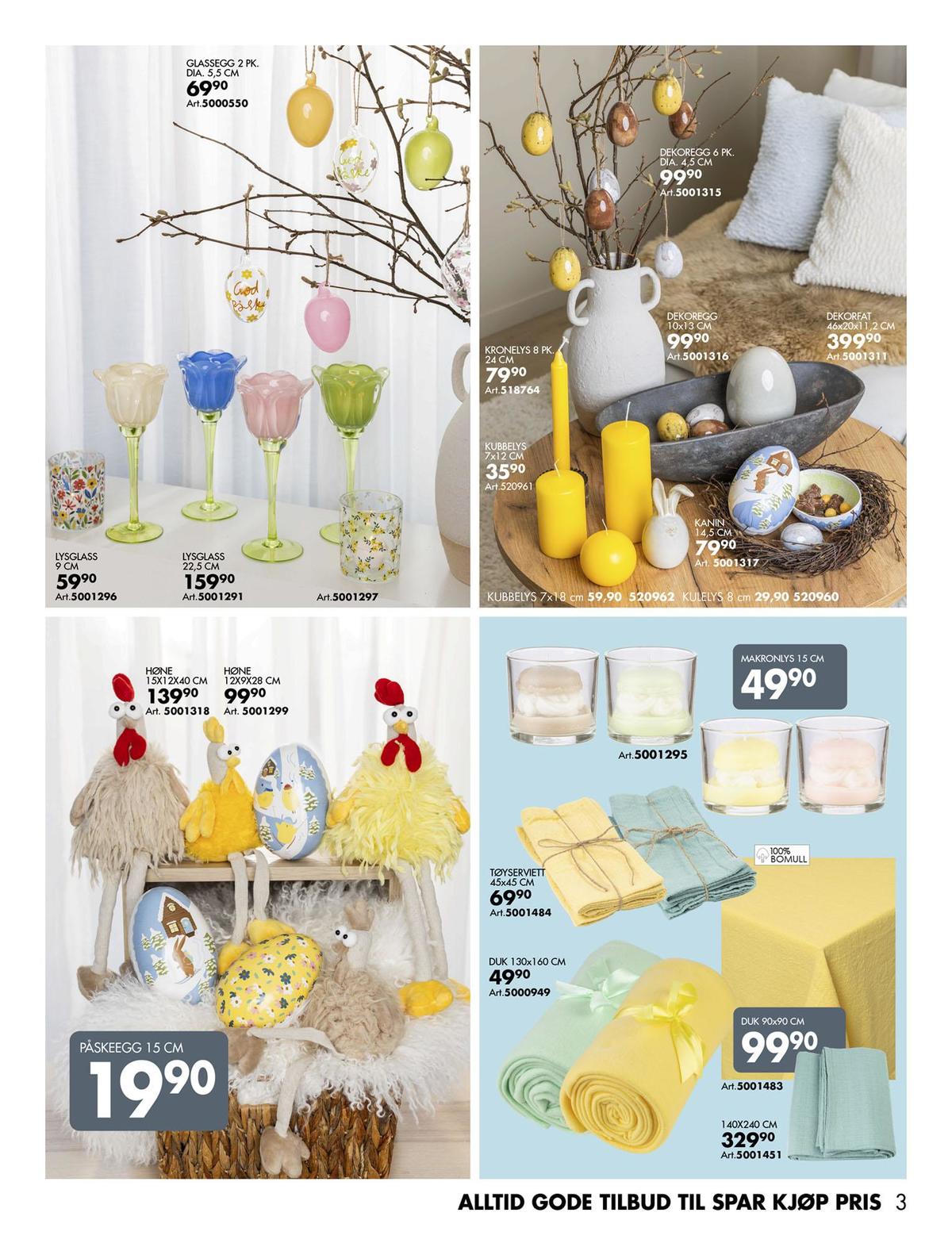 Se Sparkjøp kundeavis for uke 10 på Tilbudsuken.no. Se gode tilbud på mange varer, f.eks. påskepynt ukjent eller lys i glass ukjent. Les kundeavisen her! Side 3