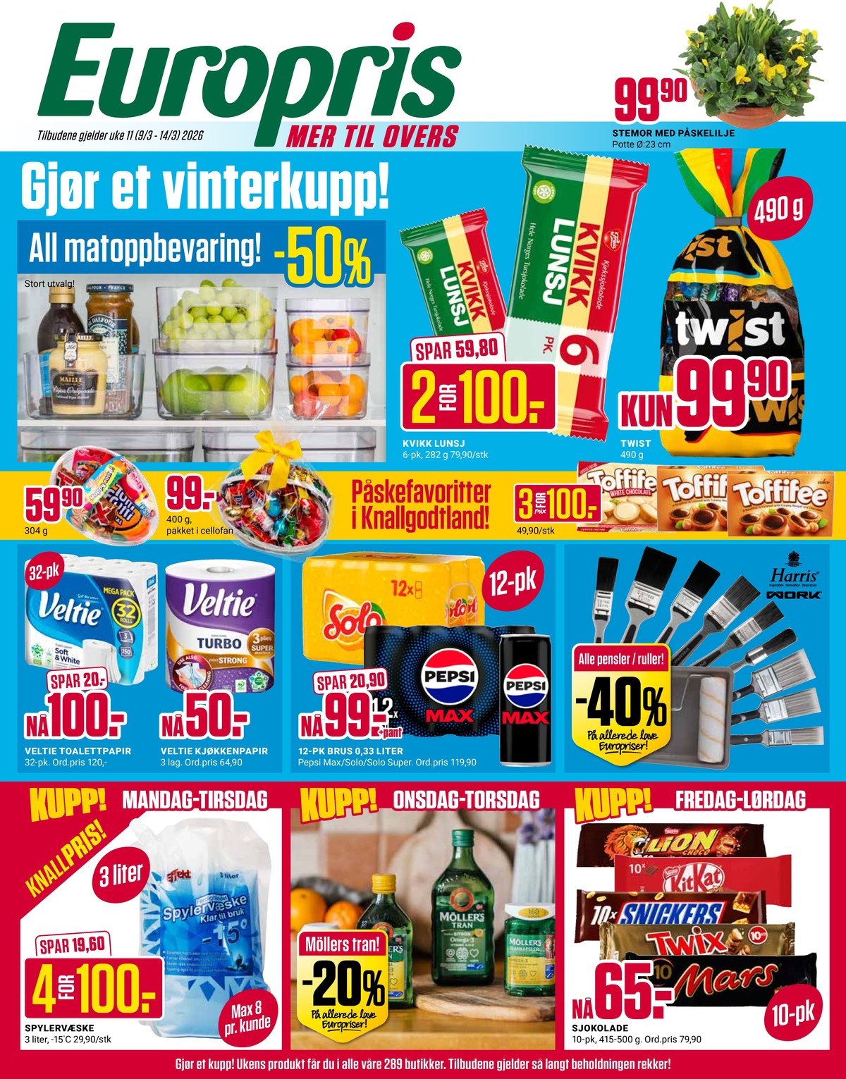 Se Europris kundeavis for uke 11 på Tilbudsuken.no. Se gode tilbud på mange varer, f.eks. dekorasjon ukjent eller konfekt twist. Les kundeavisen her! Side 1