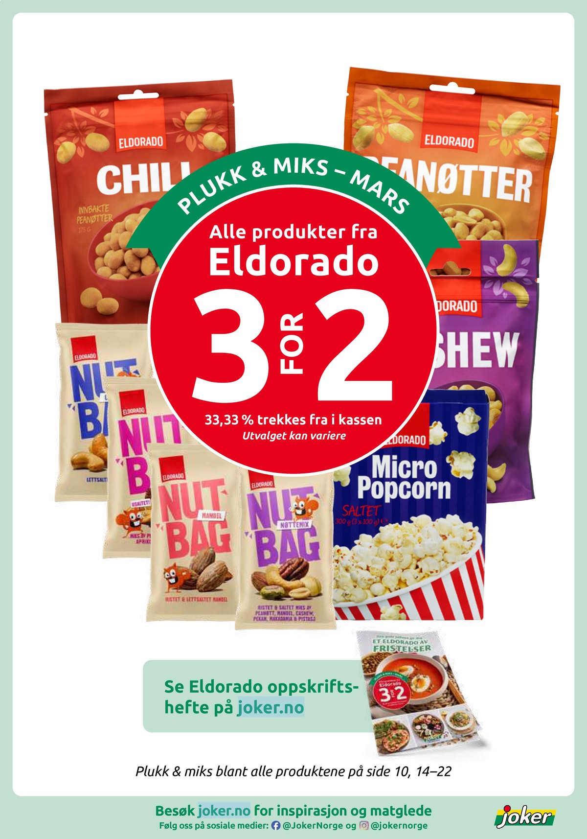 Se Joker kundeavis for uke 11 på Tilbudsuken.no. Se gode tilbud på mange varer, f.eks. chilinøtter eldorado eller peanøtter eldorado. Les kundeavisen her! Side 21