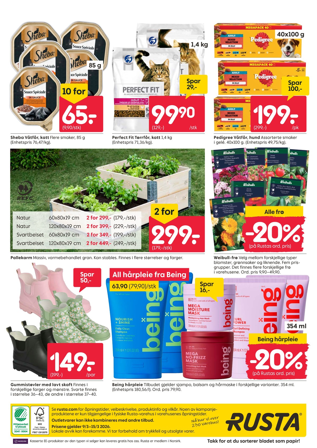 Se Rusta kundeavis for uke 11 på Tilbudsuken.no. Se gode tilbud på mange varer, f.eks. hundesnack pedigree eller frø weibulls. Les kundeavisen her! Side 16