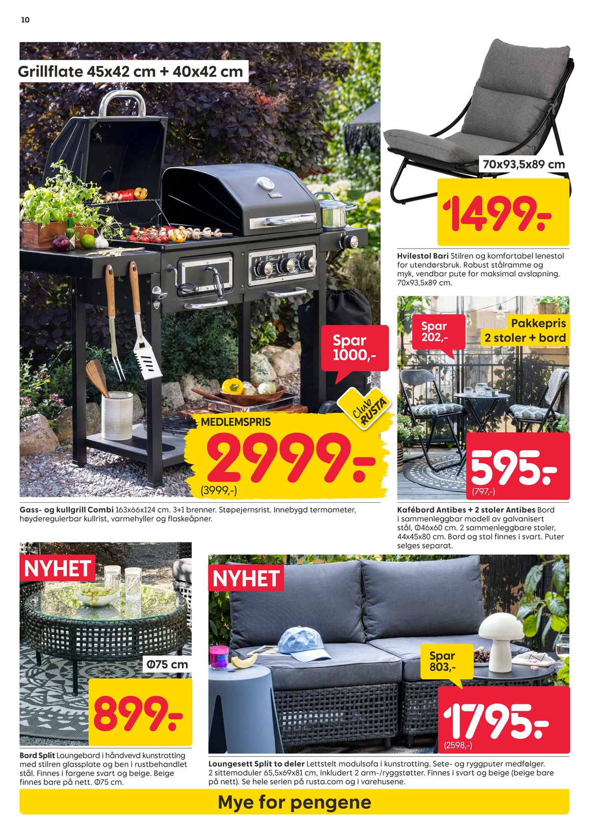 Se Rusta kundeavis for uke 11 på Tilbudsuken.no. Se gode tilbud på mange varer, f.eks. hagestol ukjent eller kafesett ukjent. Les kundeavisen her! Side 10