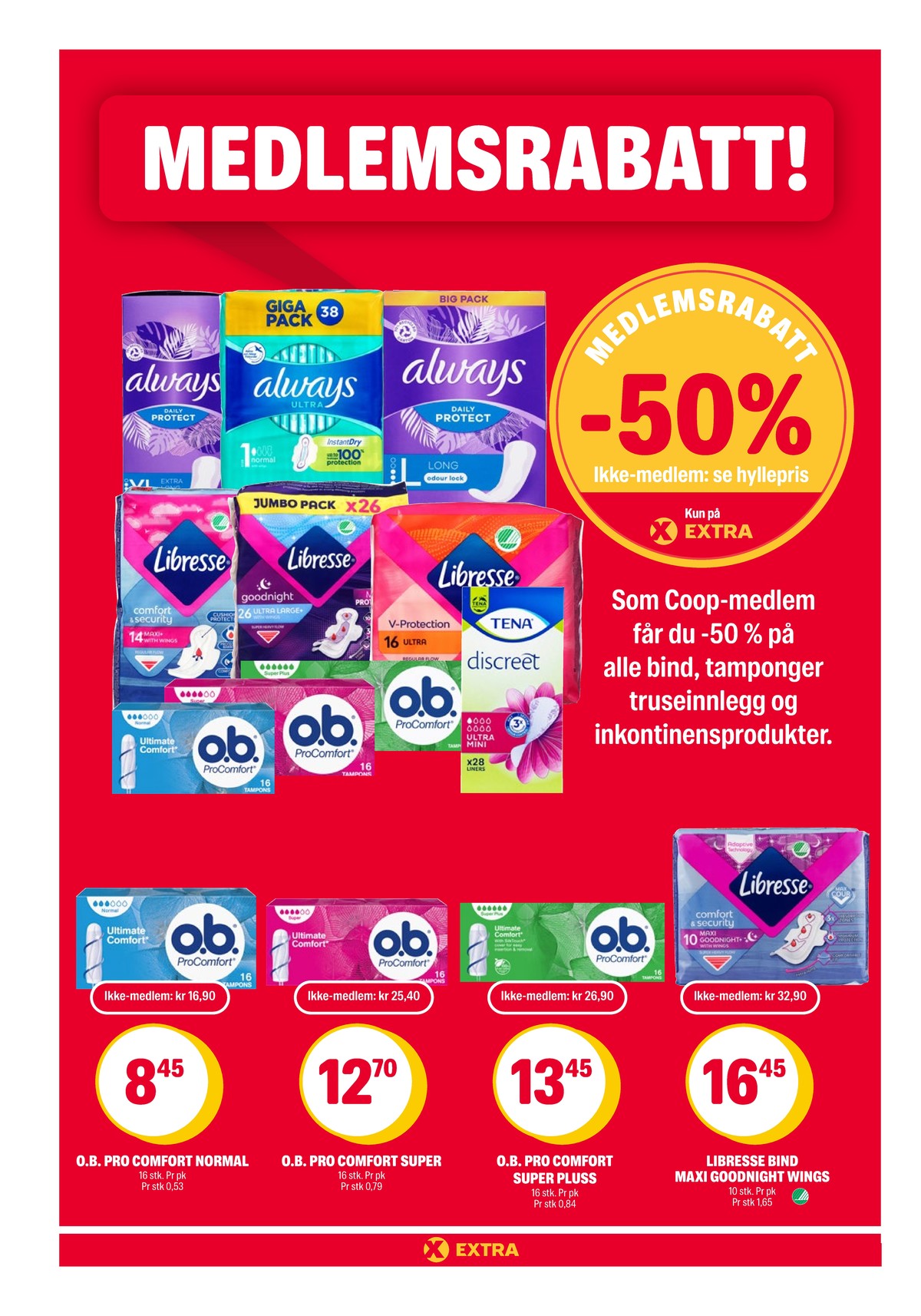 Se Coop Extra kundeavis for uke 12 på Tilbudsuken.no. Se gode tilbud på mange varer, f.eks. sanitetsbind libresse eller tamponger o.b.. Les kundeavisen her! Side 24