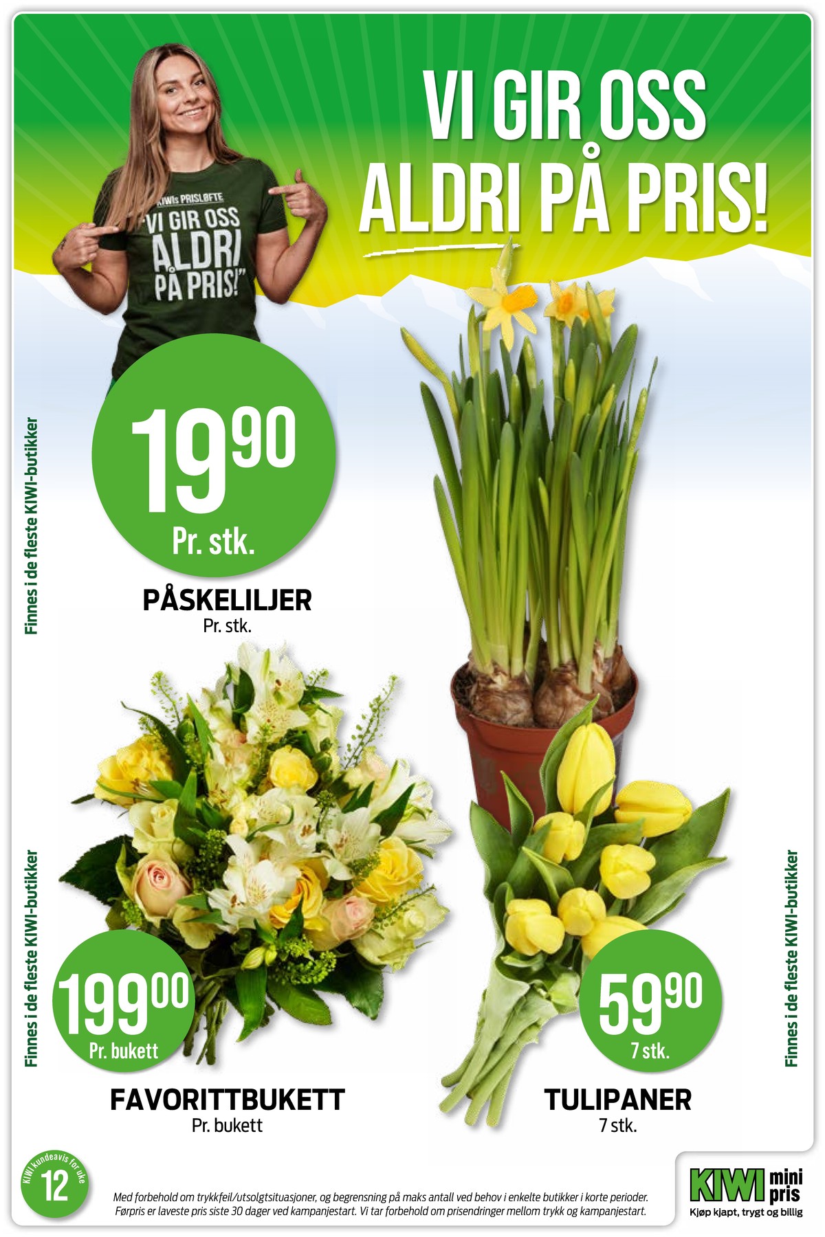 Se Kiwi kundeavis for uke 12 på Tilbudsuken.no. Se gode tilbud på mange varer, f.eks. bukett ukjent eller bukett ukjent. Les kundeavisen her! Side 20
