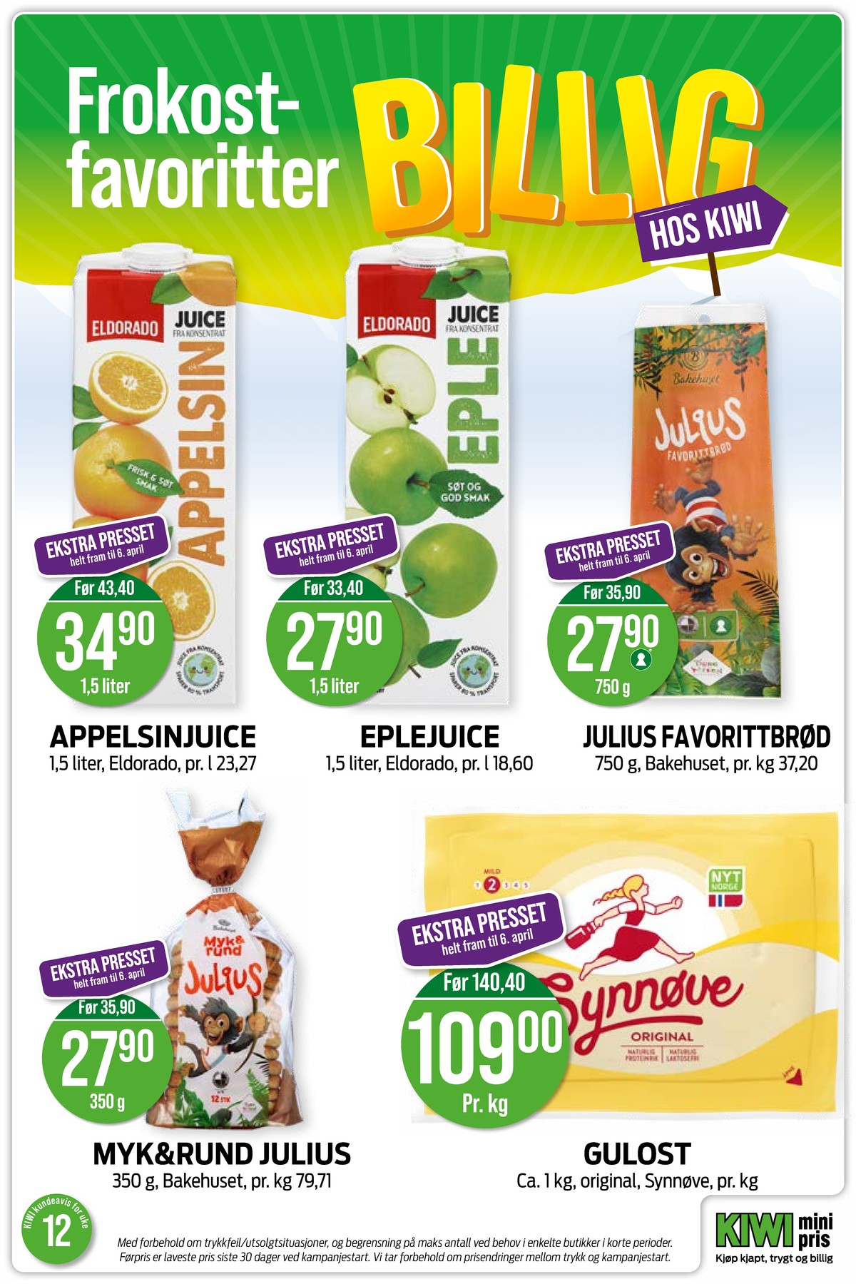 Se Kiwi kundeavis for uke 12 på Tilbudsuken.no. Se gode tilbud på mange varer, f.eks. appelsinjuice eldorado eller eplejuice eldorado. Les kundeavisen her! Side 3