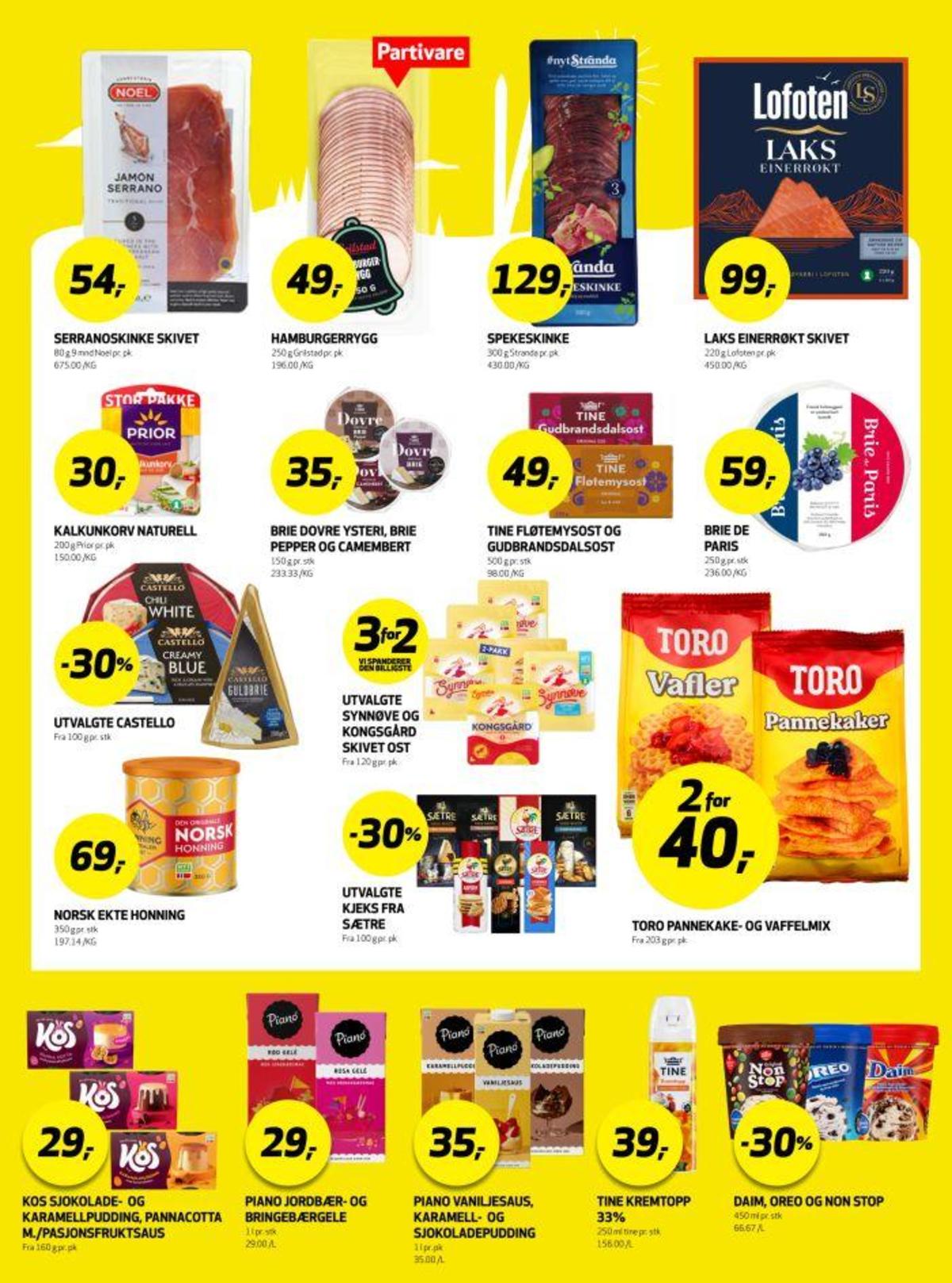 Se Bunnpris kundeavis for uke 12 på Tilbudsuken.no. Se gode tilbud på mange varer, f.eks. serranoskinke noel eller hamburgerryg grilstad. Les kundeavisen her! Side 14