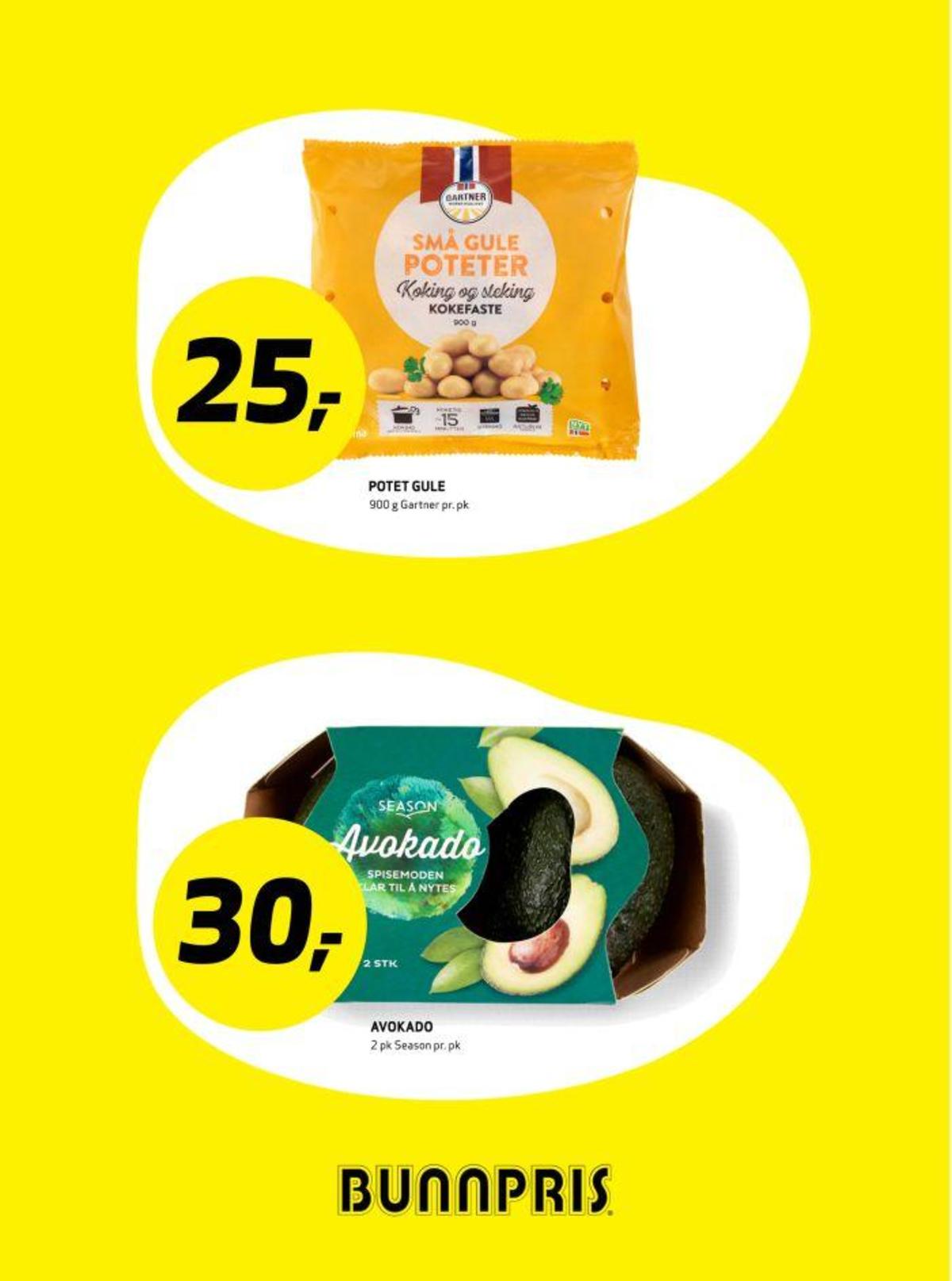 Se Bunnpris kundeavis for uke 12 på Tilbudsuken.no. Se gode tilbud på mange varer, f.eks. poteter gartner eller avokado season. Les kundeavisen her! Side 6
